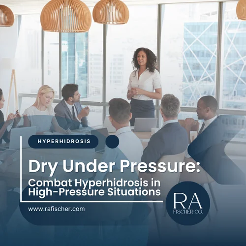 Blog cover image for blog article "Dry Under Pressure: Combat Hyperhidrosis in High-Pressure Situations" | Learn how to combat hyperhidrosis in high-pressure situations with tips, calming techniques, and effective treatments like iontophoresis. Stay dry and confident!