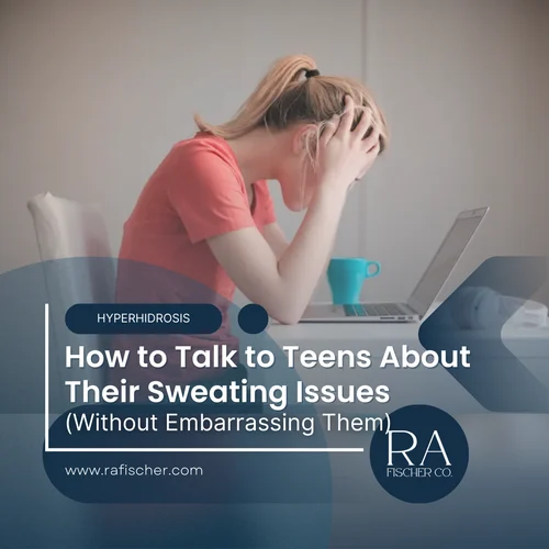 Blog cover image for blog article "How to Talk to Teens About Their Sweating Issues (Without Embarrassing Them)" | Learn how to discuss hyperhidrosis in teens without embarrassment. Discover supportive approaches and how treatments like The Fischer Iontophoresis Device can help.