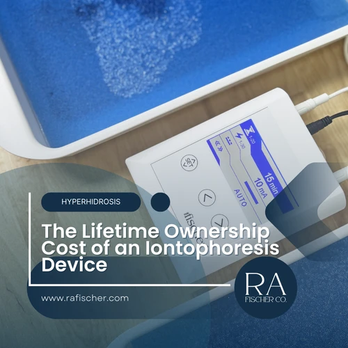 Blog cover image for blog article "The Lifetime Ownership Cost of an Iontophoresis Device: The Fischer Advantage" | Learn why The Fischer iontophoresis device is the cost-effective, long-lasting solution for managing excessive sweating without hidden maintenance costs.