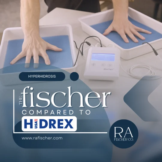 Blog cover image for blog article "Fischer vs Hidrex | Superior Hyperhidrosis Treatment" | Compare Fischer vs Hidrex iontophoresis devices. Learn why The Fischer offers better usability, safety, and insurance support for treating excessive sweating.