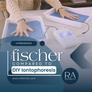 Blog cover image for blog article "TThe Fischer vs. DIY Iontophoresis" | Compare The Fischer vs. DIY iontophoresis. Discover why The Fischer offers safe, proven, and time-saving hyperhidrosis treatments over risky homemade setups.