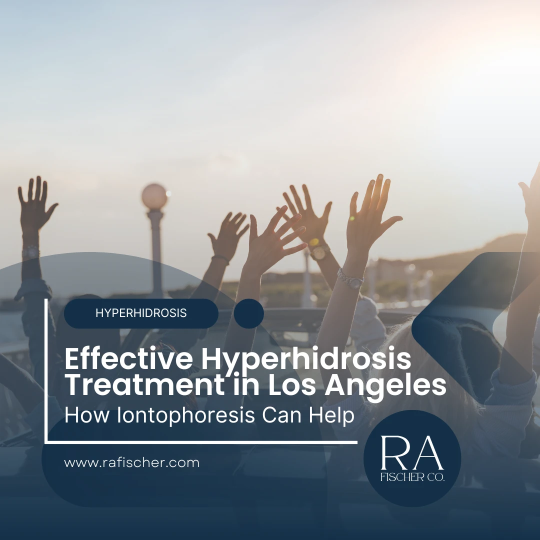 Image of iontophoresis treatment for hyperhidrosis in Los Angeles blog post cover