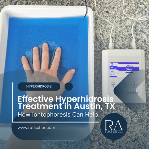 "Effective Hyperhidrosis Treatment in Austin, TX" - Image of The Fischer iontophoresis treatment for hyperhidrosis in Austin, TX USA. Blog post cover image #2