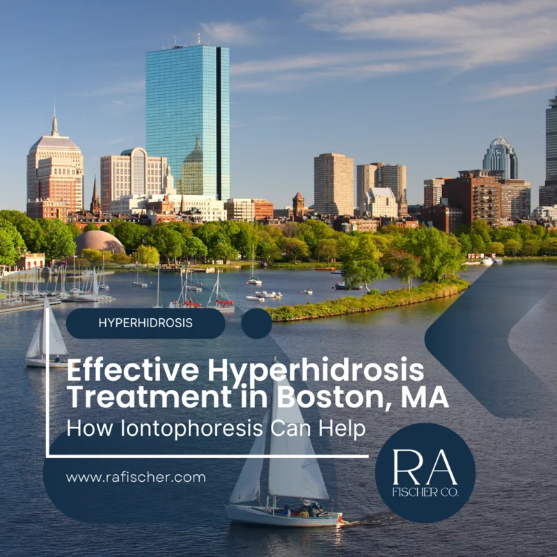 Hyperhidrosis Treatment in Boston, MA. Image of The Fischer iontophoresis treatment for effective hyperhidrosis in Boston, MA USA. Blog post cover image #1