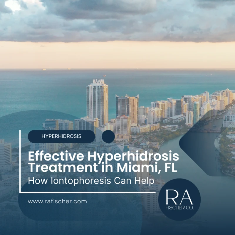 Hyperhidrosis Treatment in Miami, Florida. Image of The Fischer iontophoresis treatment for effective hyperhidrosis in Miami, Florida USA. Blog post cover image #1