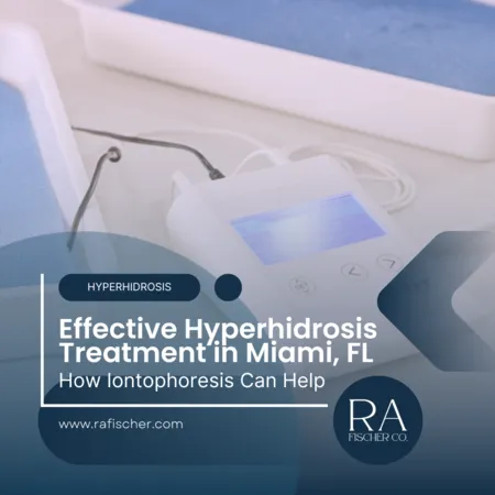 Hyperhidrosis Treatment in Miami, Florida. Image of The Fischer iontophoresis treatment for effective hyperhidrosis in Miami, Florida USA. Blog post cover image #2