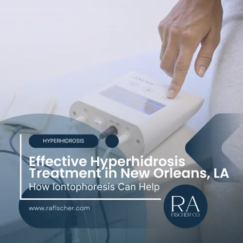 Hyperhidrosis Treatment in New Orleans, Louisiana. Image of The Fischer iontophoresis treatment for effective hyperhidrosis in New Orleans, Louisiana USA. Blog post cover image #2