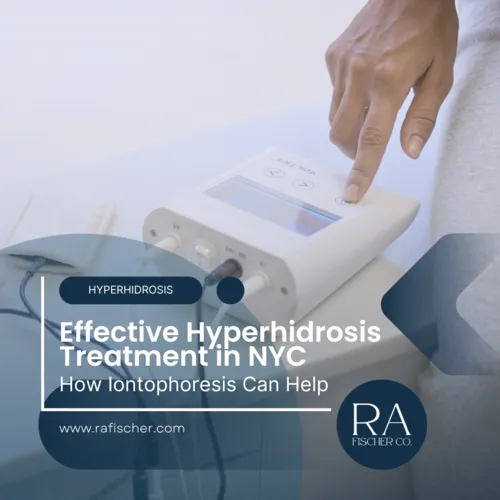 Hyperhidrosis Treatment in New York City, New York. Image of The Fischer iontophoresis treatment for effective hyperhidrosis in New York City, New York USA. Blog post cover image #2