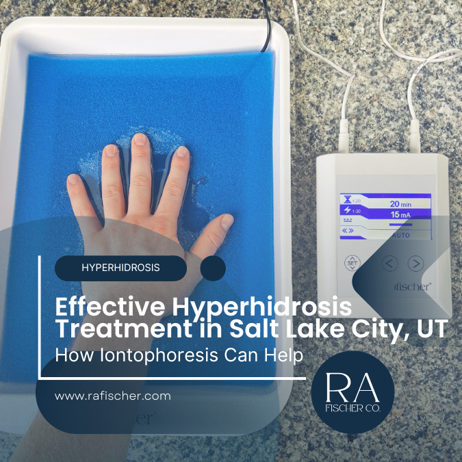 "Effective Hyperhidrosis Treatment in Salt Lake City, Utah" - Image of The Fischer iontophoresis treatment for hyperhidrosis in Salt Lake City, Utah USA. Blog post cover image #2