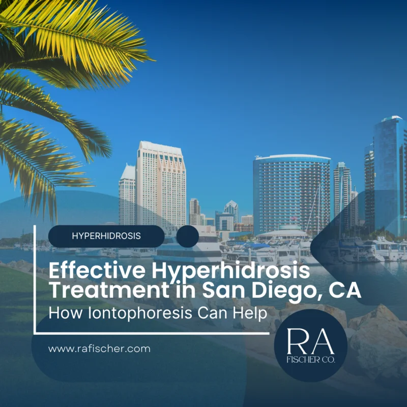 Hyperhidrosis Treatment in San Diego, California. Image of The Fischer iontophoresis treatment for effective hyperhidrosis in San Diego, California USA. Blog post cover image #1