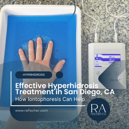 Hyperhidrosis Treatment in San Diego, California. Image of The Fischer iontophoresis treatment for effective hyperhidrosis in San Diego, California USA. Blog post cover image #2