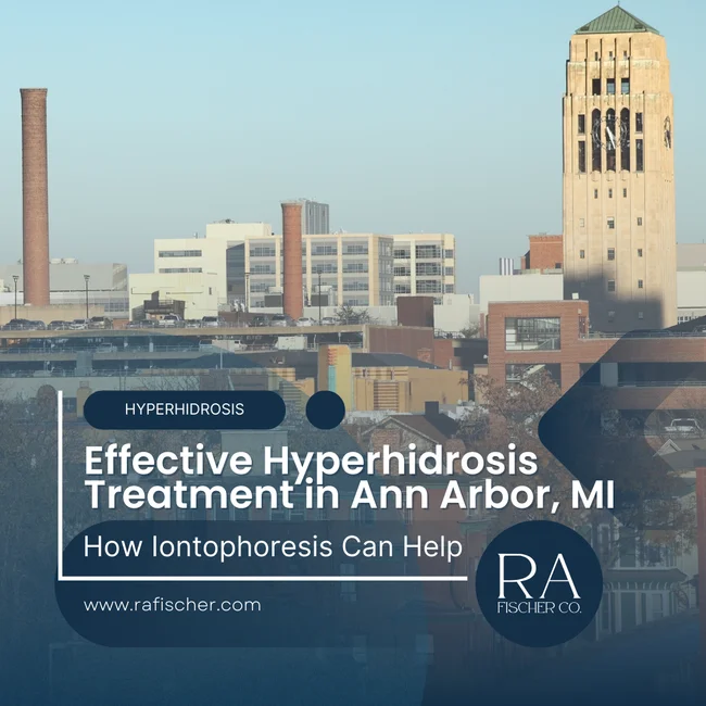 Hyperhidrosis Treatment in Ann Arbor, MI. Image of The Fischer iontophoresis treatment for effective hyperhidrosis in Ann Arbor, MI USA. Blog post cover image #1