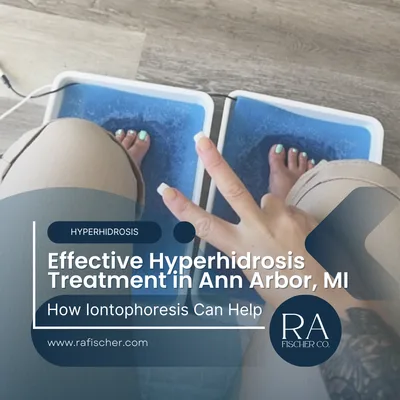 Hyperhidrosis Treatment in Ann Arbor, MI. Image of The Fischer iontophoresis treatment for effective hyperhidrosis in Ann Arbor, MI USA. Blog post cover image #2