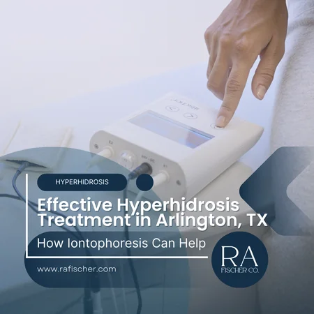 Hyperhidrosis Treatment in Arlington, Texas. Image of The Fischer iontophoresis treatment for effective hyperhidrosis in Arlington, Texas USA. Blog post cover image #2