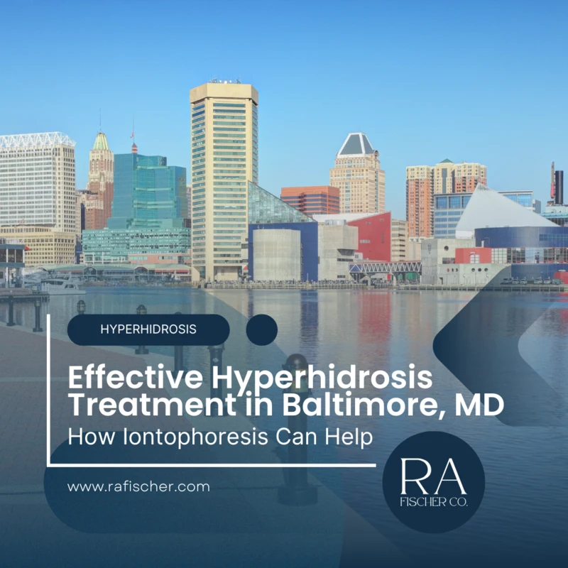 Hyperhidrosis Treatment in Baltimore, Maryland. Image of The Fischer iontophoresis treatment for effective hyperhidrosis in Baltimore, Maryland USA. Blog post cover image #1