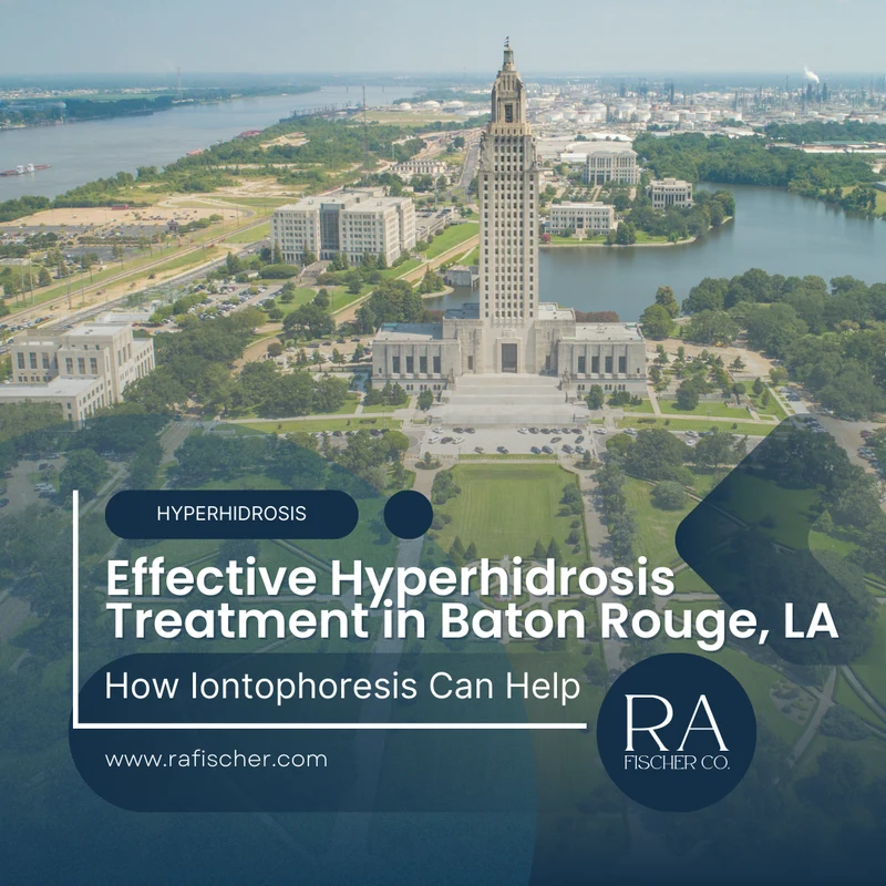 Hyperhidrosis Treatment in Baton Rouge, LA. Image of The Fischer iontophoresis treatment for effective hyperhidrosis in Baton Rouge, LA USA. Blog post cover image #1