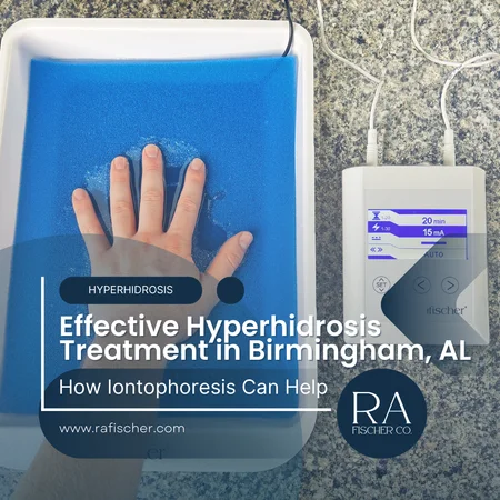 Hyperhidrosis Treatment in Birmingham, Alabama. Image of The Fischer iontophoresis treatment for effective hyperhidrosis in Birmingham, Alabama USA. Blog post cover image #2