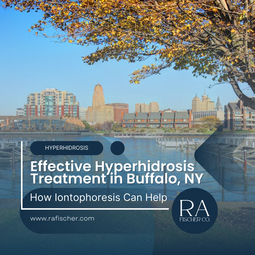 Hyperhidrosis Treatment in Buffalo, New York. Image of The Fischer iontophoresis treatment for effective hyperhidrosis in Buffalo, New York USA. Blog post cover image #1