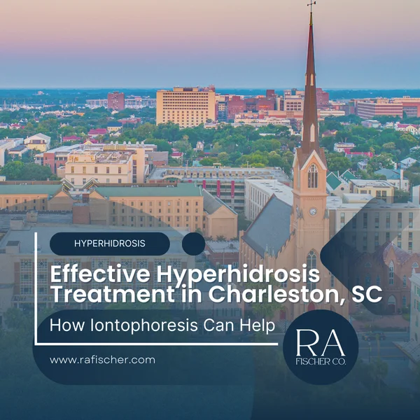 Hyperhidrosis Treatment in Charleston, SC. Image of The Fischer iontophoresis treatment for effective hyperhidrosis in Charleston, SC USA. Blog post cover image #1