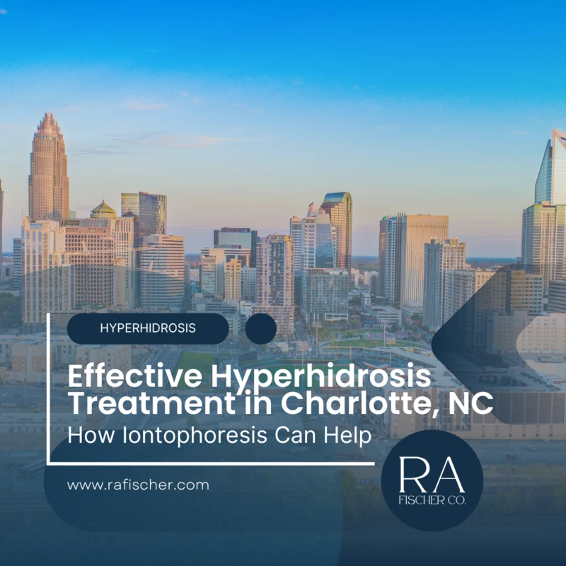 Hyperhidrosis Treatment in Charlotte, North Carolina. Image of The Fischer iontophoresis treatment for effective hyperhidrosis in Charlotte, North Carolina USA. Blog post cover image #1