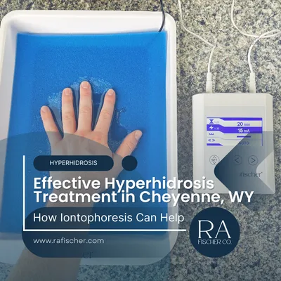 Hyperhidrosis Treatment in Cheyenne, WY. Image of The Fischer iontophoresis treatment for effective hyperhidrosis in Cheyenne, WY USA. Blog post cover image #2