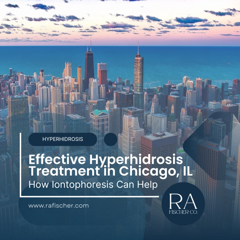 Hyperhidrosis Treatment in Chicago, Illinois. Image of The Fischer iontophoresis treatment for effective hyperhidrosis in Chicago, Illinois USA. Blog post cover image #1