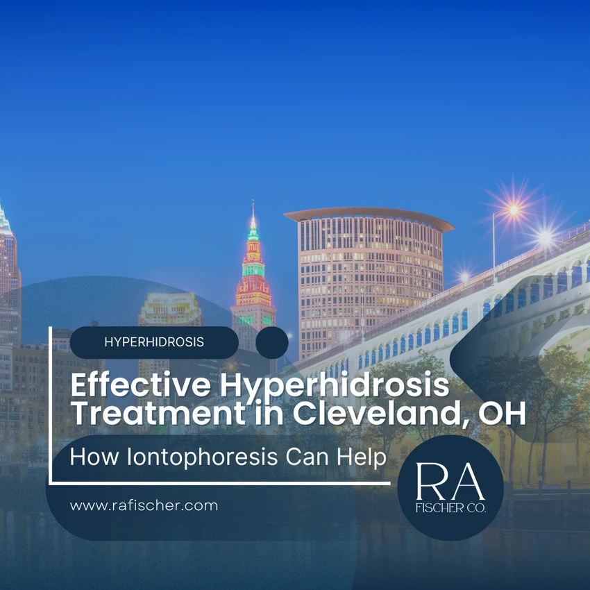 Hyperhidrosis Treatment in Cleveland, Ohio. Image of The Fischer iontophoresis treatment for effective hyperhidrosis in Cleveland, Ohio USA. Blog post cover image #1