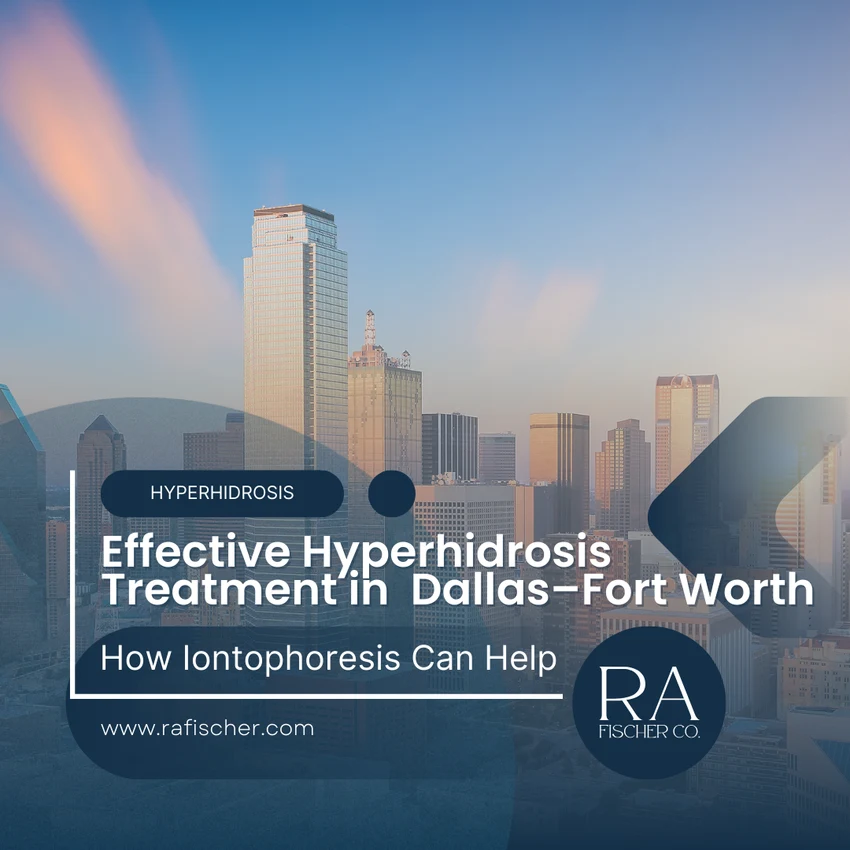 Hyperhidrosis Treatment in Dallas-Fort Worth, Texas. Image of The Fischer iontophoresis treatment for effective hyperhidrosis in Dallas-Fort Worth, Texas USA. Blog post cover image #1