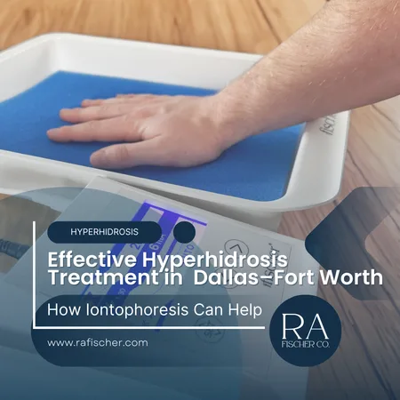 Hyperhidrosis Treatment in Dallas-Fort Worth, Texas. Image of The Fischer iontophoresis treatment for effective hyperhidrosis in Dallas-Fort Worth, Texas USA. Blog post cover image #2