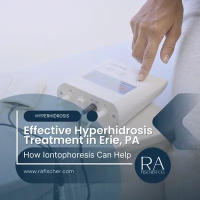 Hyperhidrosis Treatment in Erie, PA. Image of The Fischer iontophoresis treatment for effective hyperhidrosis in Erie, PA USA. Blog post cover image #2