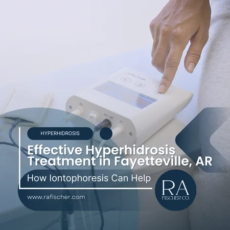 Hyperhidrosis Treatment in Fayetteville, Arkansas. Image of The Fischer iontophoresis treatment for effective hyperhidrosis in Fayetteville, Arkansas USA. Blog post cover image #2