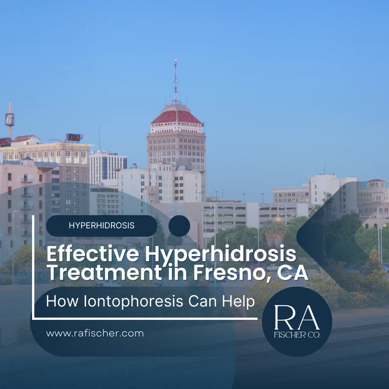 Hyperhidrosis Treatment in Fresno, California. Image of The Fischer iontophoresis treatment for effective hyperhidrosis in Fresno, California USA. Blog post cover image #1