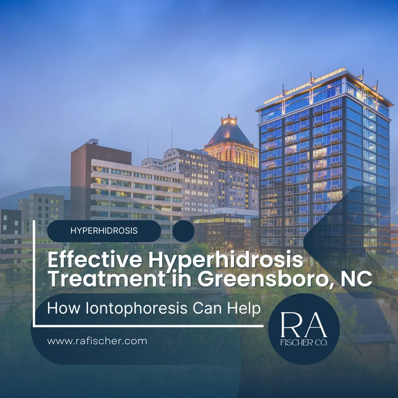 Hyperhidrosis Treatment in Greensboro, North Carolina. Image of The Fischer iontophoresis treatment for effective hyperhidrosis in Greensboro, North Carolina USA. Blog post cover image #1