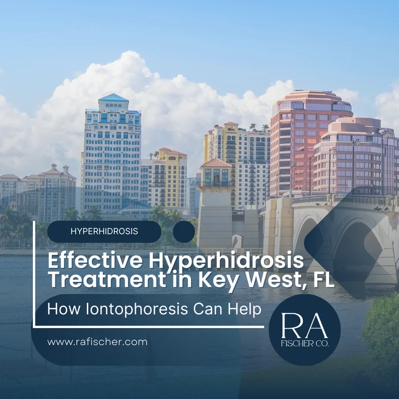 Hyperhidrosis Treatment in Key West, FL. Image of The Fischer iontophoresis treatment for effective hyperhidrosis in Key West, FL USA. Blog post cover image #1