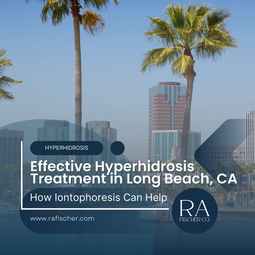 Hyperhidrosis Treatment in Long Beach, CA. Image of The Fischer iontophoresis treatment for effective hyperhidrosis in Long Beach, CA USA. Blog post cover image #1