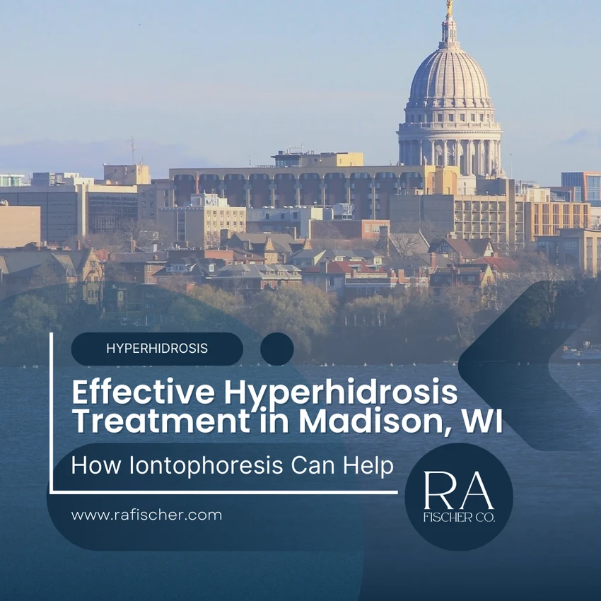 Hyperhidrosis Treatment in Madison, WI. Image of The Fischer iontophoresis treatment for effective hyperhidrosis in Madison, WI USA. Blog post cover image #1