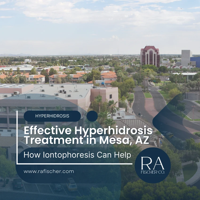 Hyperhidrosis Treatment in Mesa, AZ. Image of The Fischer iontophoresis treatment for effective hyperhidrosis in Mesa, AZ USA. Blog post cover image #1