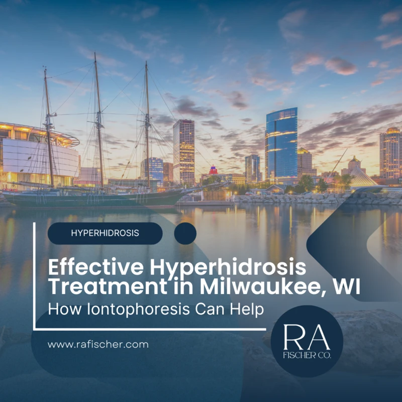 Hyperhidrosis Treatment in Milwaukee, Wisconsin. Image of The Fischer iontophoresis treatment for effective hyperhidrosis in Milwaukee, Wisconsin USA. Blog post cover image #1