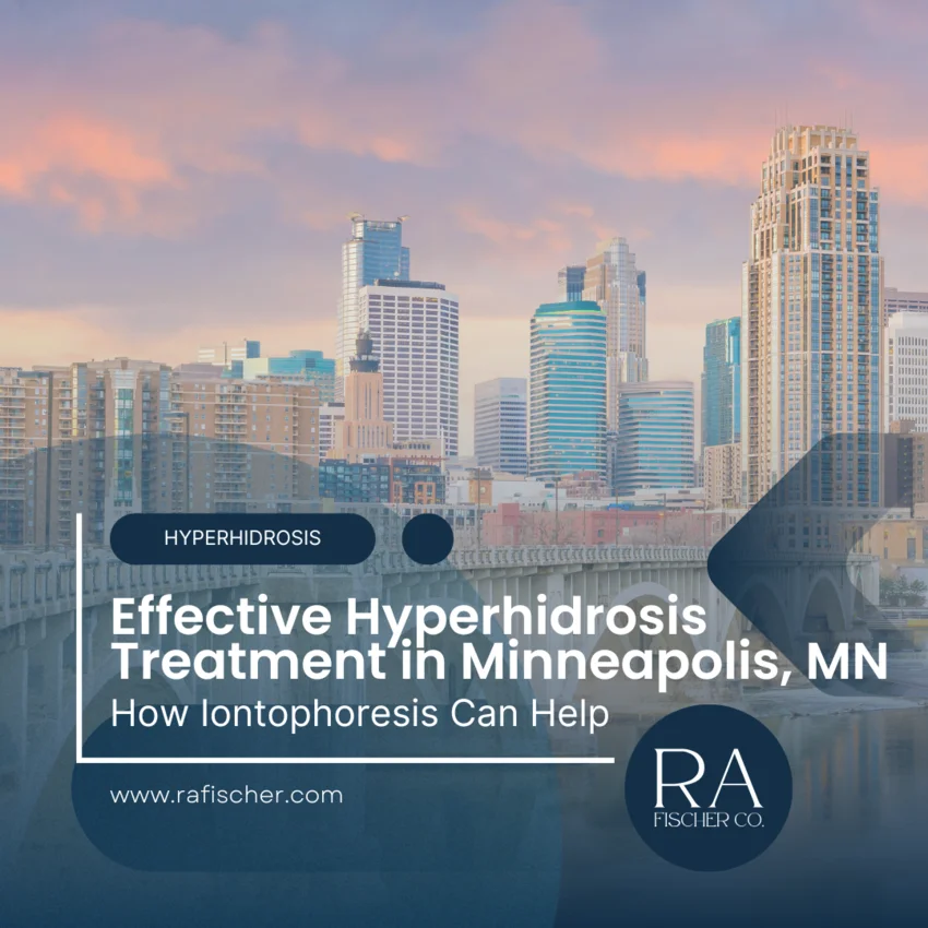 Hyperhidrosis Treatment in Minneapolis, MN. Image of The Fischer iontophoresis treatment for effective hyperhidrosis in Minneapolis, MN USA. Blog post cover image #1