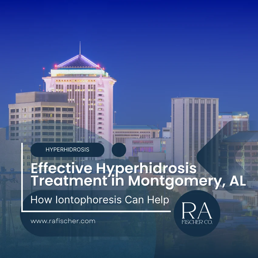 Hyperhidrosis Treatment in Montgomery, AL. Image of The Fischer iontophoresis treatment for effective hyperhidrosis in Montgomery, AL USA. Blog post cover image #1