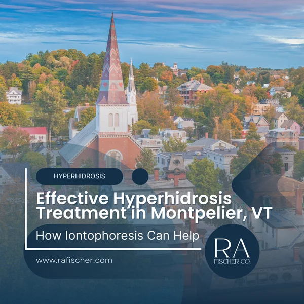 Hyperhidrosis Treatment in Montpelier, VT. Image of The Fischer iontophoresis treatment for effective hyperhidrosis in Montpelier, VT USA. Blog post cover image #1