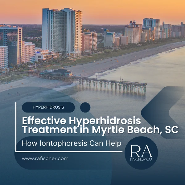 Hyperhidrosis Treatment in Myrtle Beach, SC. Image of The Fischer iontophoresis treatment for effective hyperhidrosis in Myrtle Beach, SC USA. Blog post cover image #1