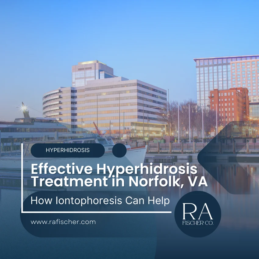 Hyperhidrosis Treatment in Norfolk, VA. Image of The Fischer iontophoresis treatment for effective hyperhidrosis in Norfolk, VA USA. Blog post cover image #1