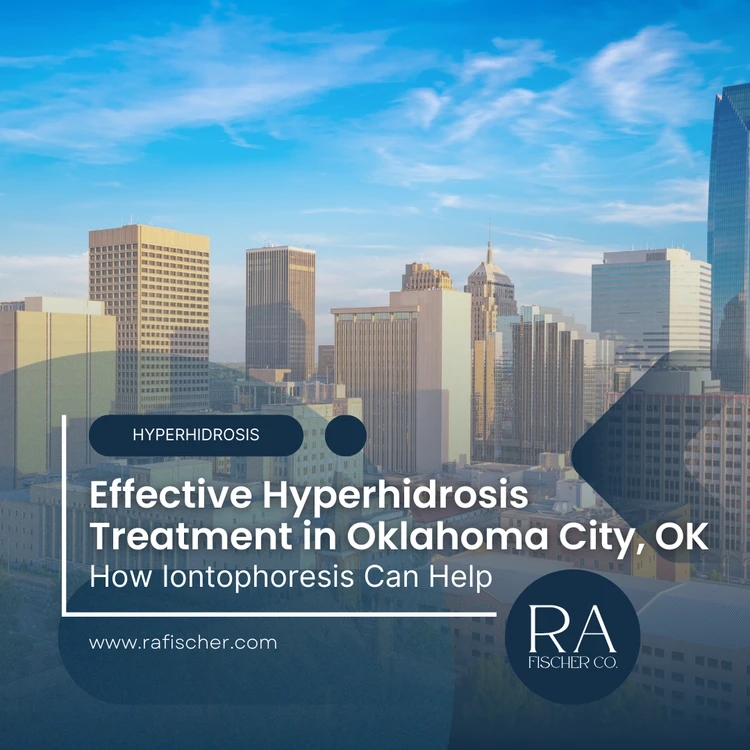 Hyperhidrosis Treatment in Oklahoma City, Oklahoma. Image of The Fischer iontophoresis treatment for effective hyperhidrosis in Oklahoma City, Oklahoma USA. Blog post cover image #1