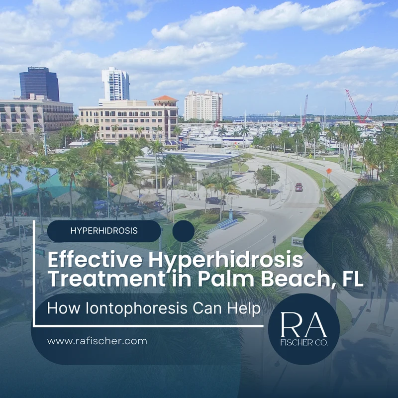 Hyperhidrosis Treatment in Palm Beach, Florida. Image of The Fischer iontophoresis treatment for effective hyperhidrosis in Palm Beach, Florida USA. Blog post cover image #1