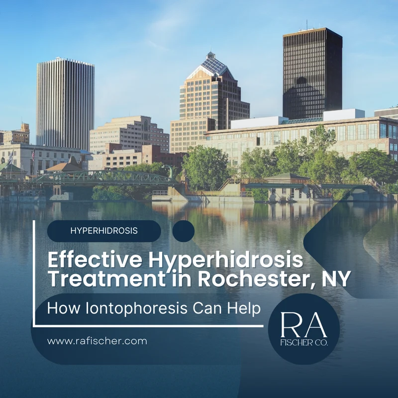 Hyperhidrosis Treatment in Rochester, NY. Image of The Fischer iontophoresis treatment for effective hyperhidrosis in Rochester, NY USA. Blog post cover image #1