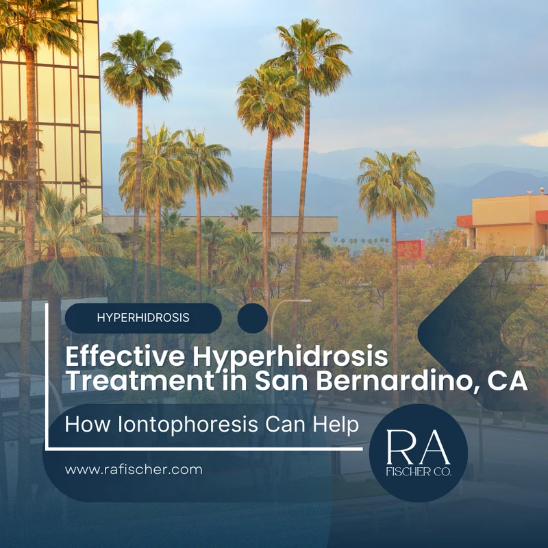 Hyperhidrosis Treatment in San Bernardino, CA. Image of The Fischer iontophoresis treatment for effective hyperhidrosis in San Bernardino, CA USA. Blog post cover image #1