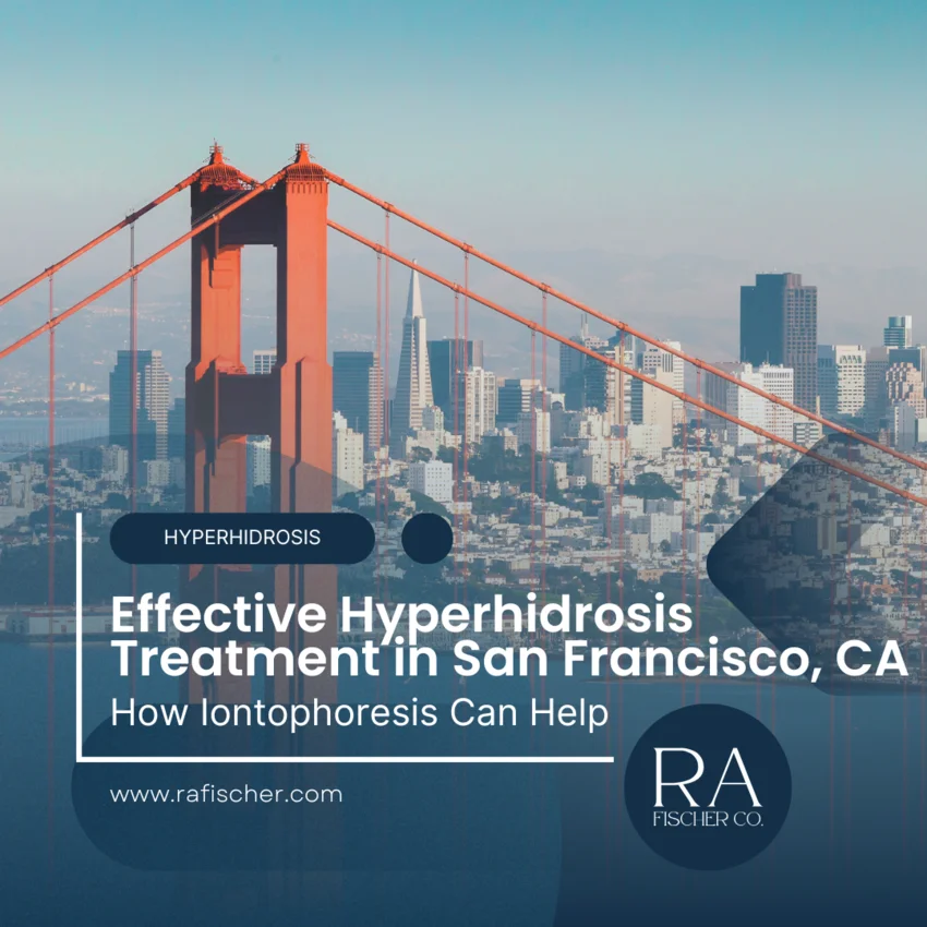 Hyperhidrosis Treatment in San Francisco, California. Image of The Fischer iontophoresis treatment for effective hyperhidrosis in San Francisco, California USA. Blog post cover image #1