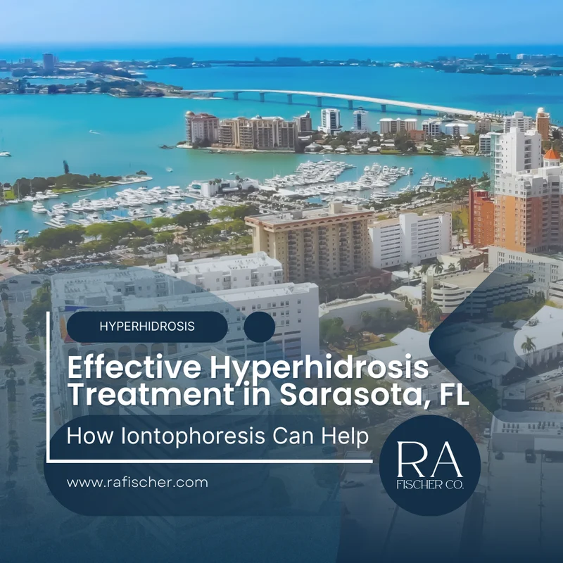 Hyperhidrosis Treatment in Sarasota, FL. Image of The Fischer iontophoresis treatment for effective hyperhidrosis in Sarasota, FL USA. Blog post cover image #1