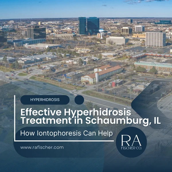 Hyperhidrosis Treatment in Schaumburg, IL. Image of The Fischer iontophoresis treatment for effective hyperhidrosis in Schaumburg, IL USA. Blog post cover image #1